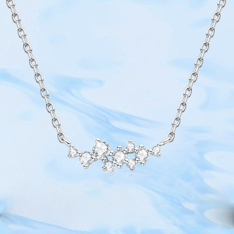 Lovely Gypsophila Moissanite Pendant Necklace-Sterling Silver-lornajewelry