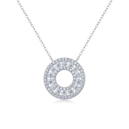 Moissanite Reciprocating Pendant Necklace-Sterling Silver-lornajewelry