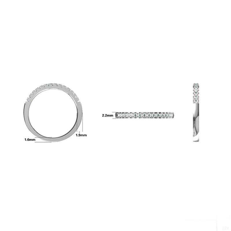 Moissanite Round Half Eternity Sterling Silver Wedding Band Stackable Ring-Sterling Silver-lornajewelry