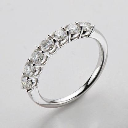Round Moissanite Sterling Silver Wedding Band Stackable Ring-Sterling Silver-lornajewelry