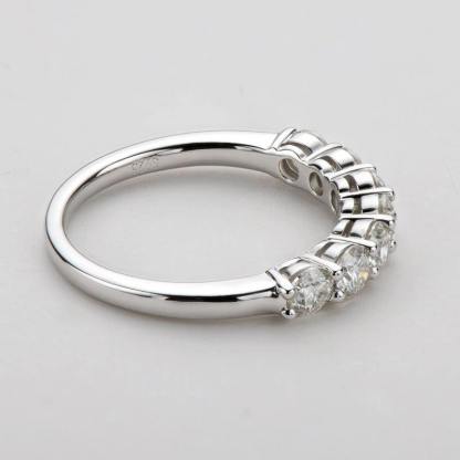 Round Moissanite Sterling Silver Wedding Band Stackable Ring-Sterling Silver-lornajewelry