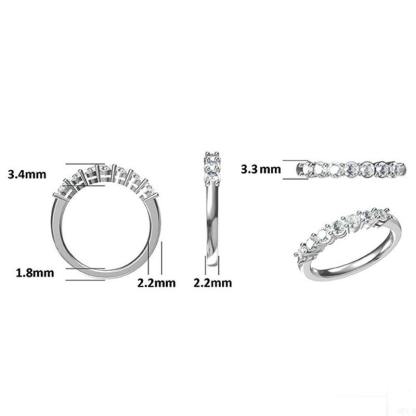 Round Moissanite Sterling Silver Wedding Band Stackable Ring-Sterling Silver-lornajewelry