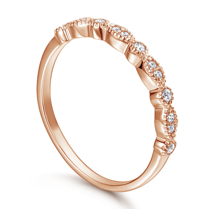 Art Deco Half Eternity Wedding Band