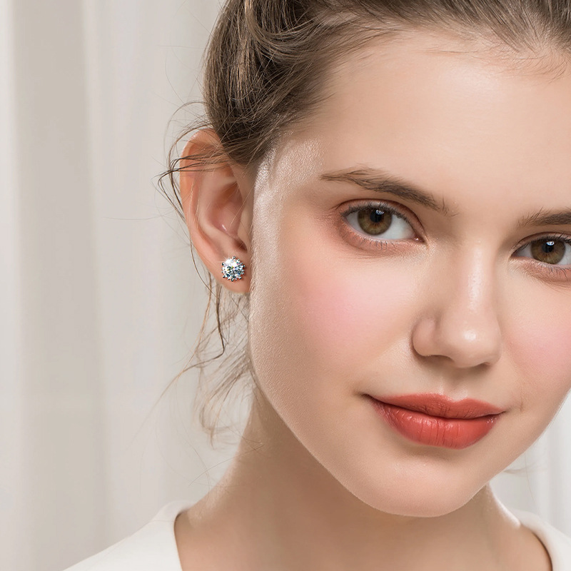 2Ct Moissanite Floating Circle Design Earrings