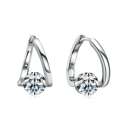 1Ct Moissanite Floating Circle Design Earrings