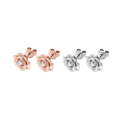 Moissanite Rose Flower Design Earrings