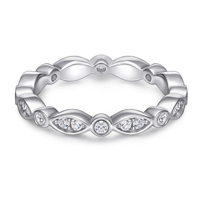 925 Sterling SilverMarquise Rose Gold White Wedding Band