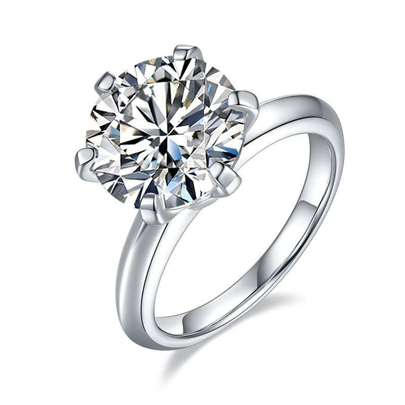 5Ct Moissanite Solitaire Luxury Design Engagement Ring in Sterling Silver