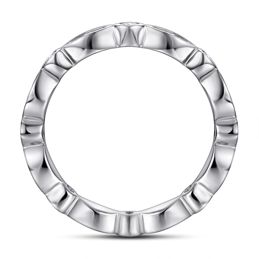 925 Sterling SilverMarquise Rose Gold White Wedding Band