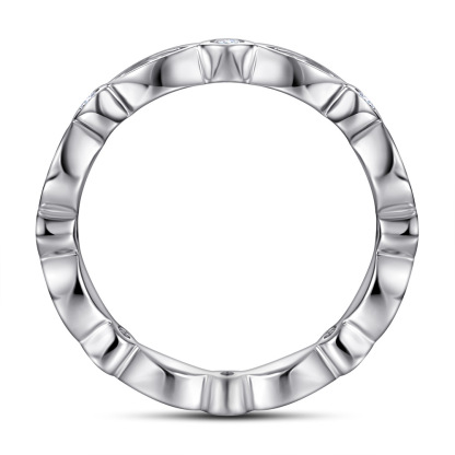 925 Sterling SilverMarquise Rose Gold White Wedding Band