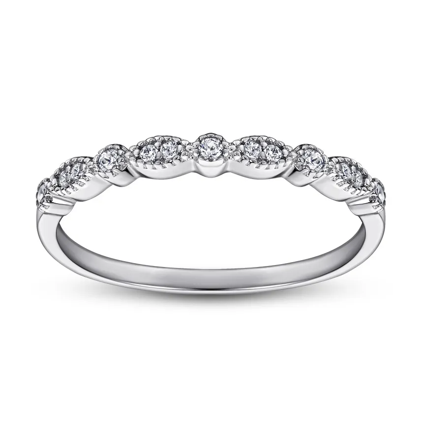 Art Deco Half Eternity Wedding Band