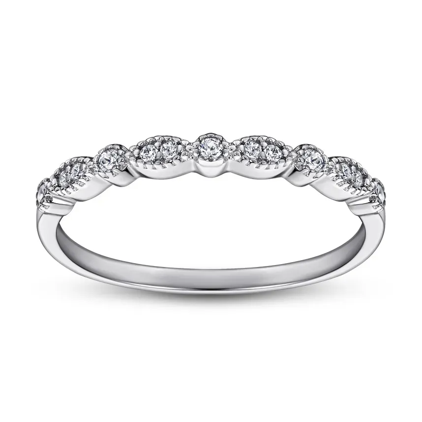 Art Deco Half Eternity Wedding Band