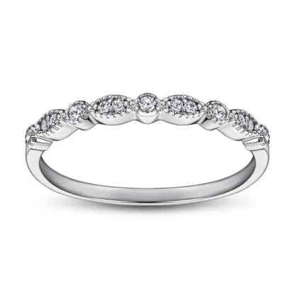 Art Deco Half Eternity Wedding Band