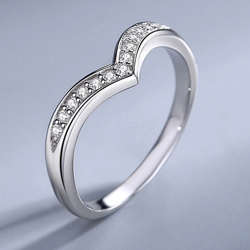 1Ct Moissanite Heart Cut Pave Setting V-Shaped Wedding Ring Set-Sterling Silver-lornajewelry