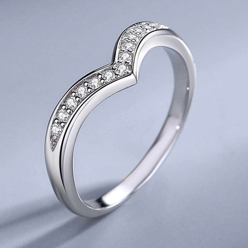 1Ct Moissanite Heart Cut Pave Setting V-Shaped Wedding Ring Set-Sterling Silver-lornajewelry