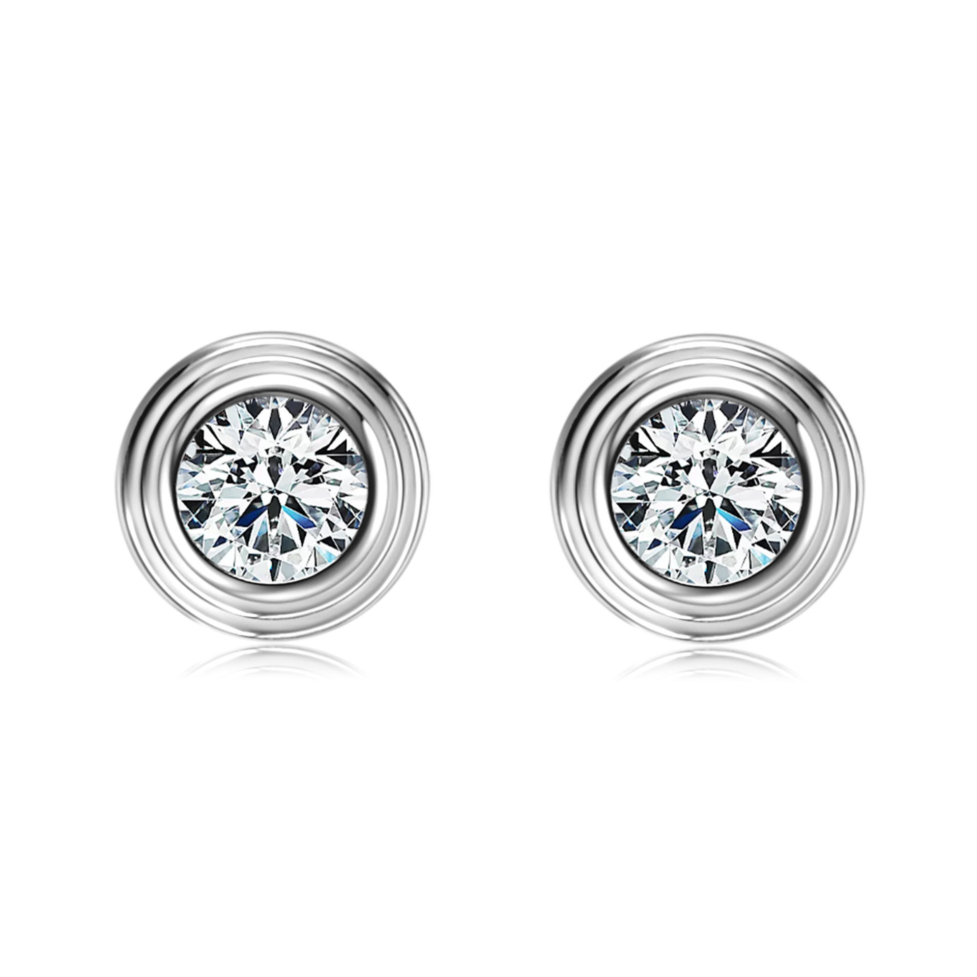 Brilliant Moissanite Bezel-Set Earrings