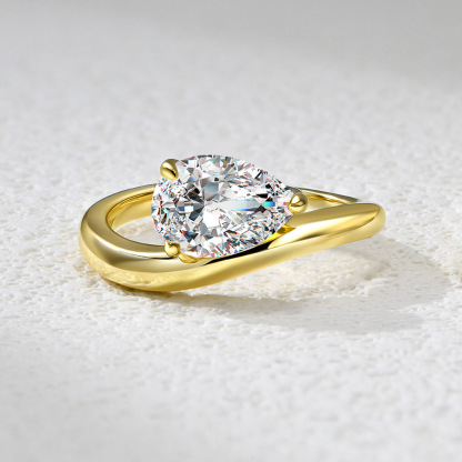 2Ct Pear Cut Pave Crossover Bridal Ring Set for Women In Sterling Silver