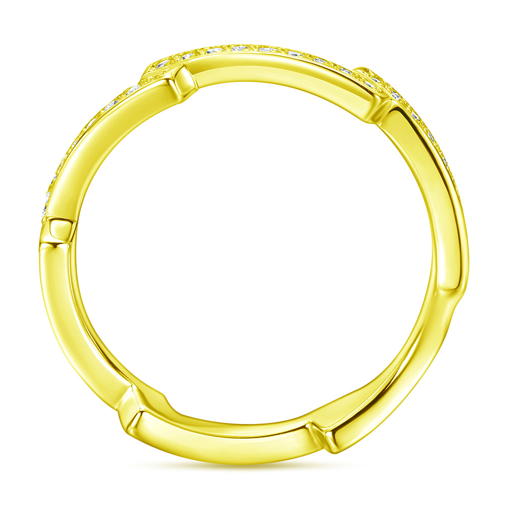 Promise Sterling Silver Wave Shape Yellow Gold Rose Gold White Wedding Band