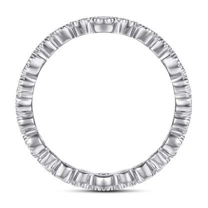 Stackable Anniversary Eternity Rose Gold White Wedding Band