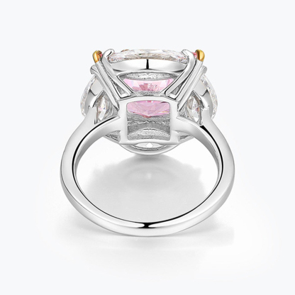 4Ct Pink Diamond Radiant Cut Prong Setting Luxury Style Ring-Sterling Silver-lornajewelry