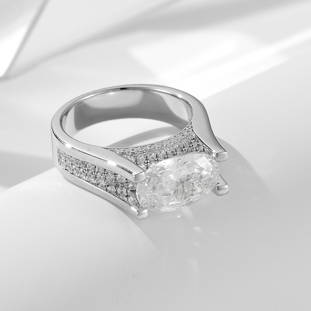 4Ct Oval Cut Vintage Sterling Silver Engagement Ring-Sterling Silver-lornajewelry