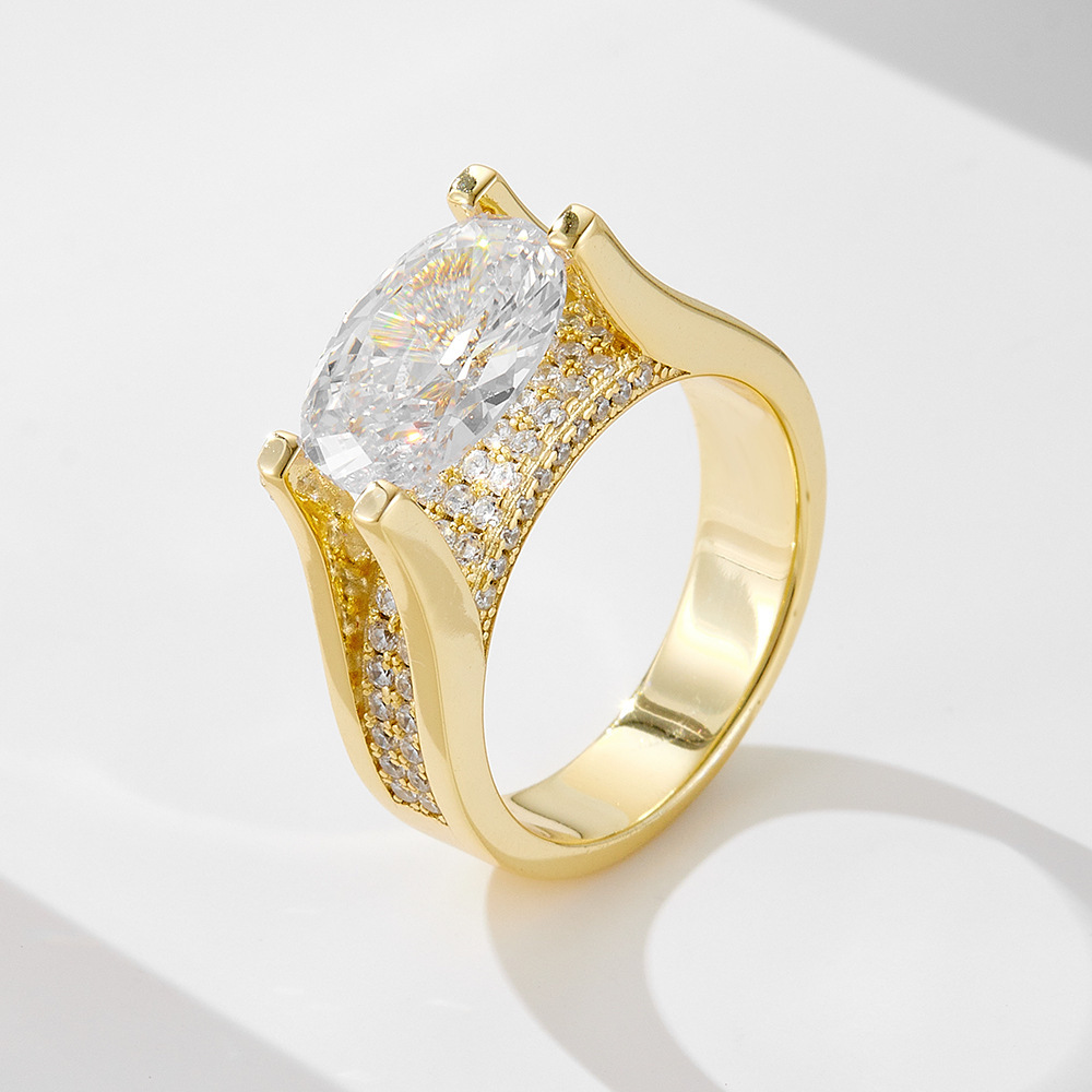 4Ct Gold Oval Cut Vintage Sterling Silver Engagement Ring-Sterling Silver-lornajewelry