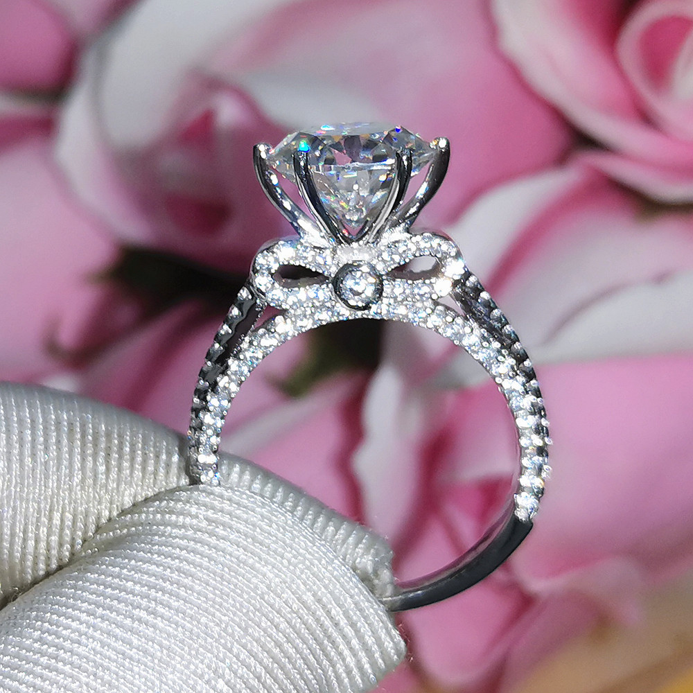 3Ct Moissanite Bow Base Design Engagement Ring