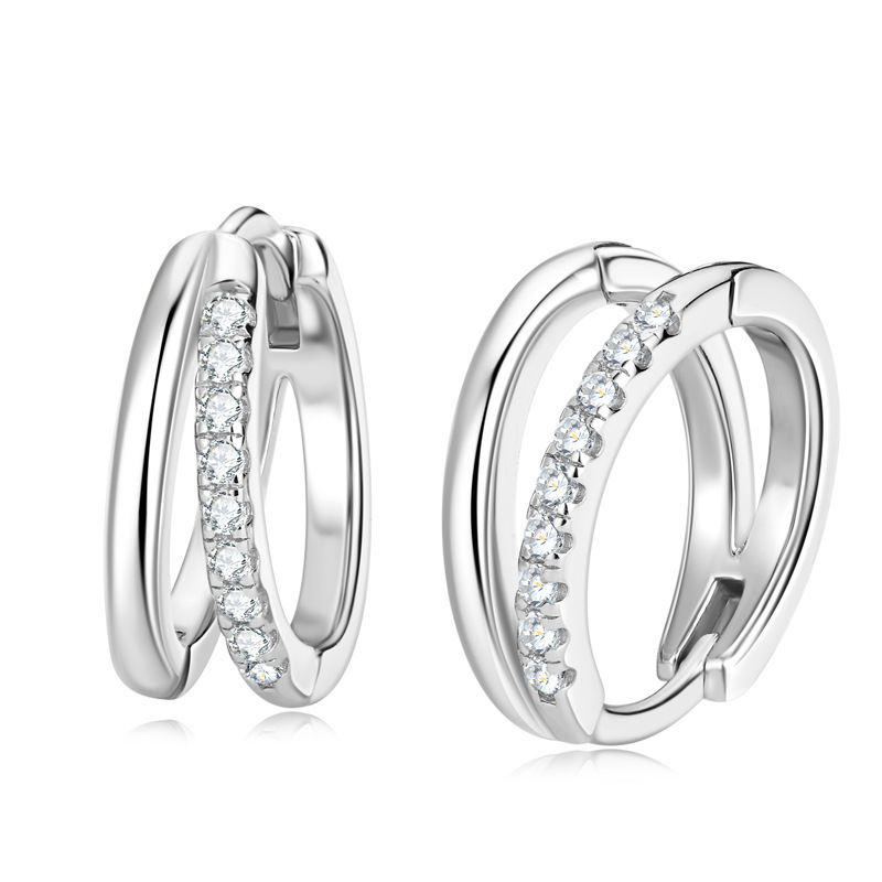 Moissanite Layered Pavé Hoop Design Earrings