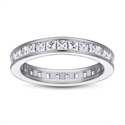 Vintage Aesthetic Fashion S925 Sterling Silver Simple Elegant Design Anniversary Rose Gold White Wedding Band