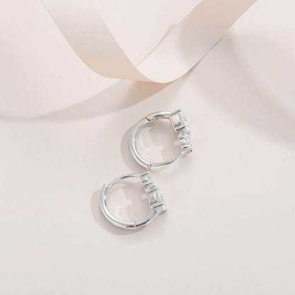 1.2Ct Moissanite Octavia Hoop Earrings