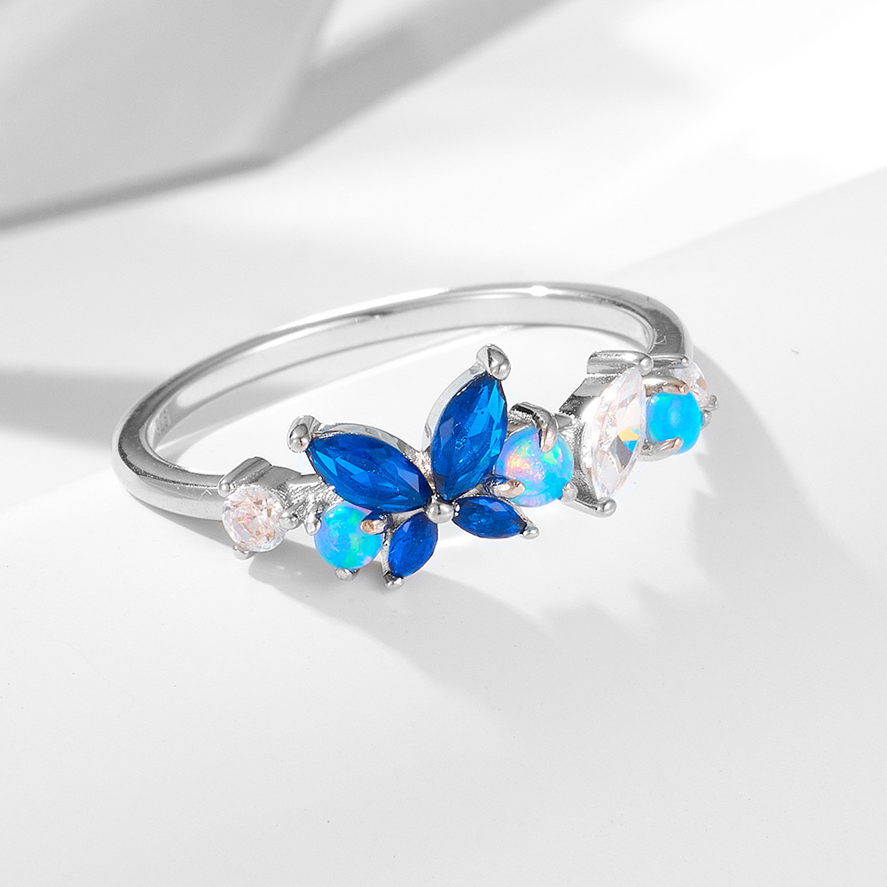 Butterfly Niche Design Wedding Band in Sterling Silver