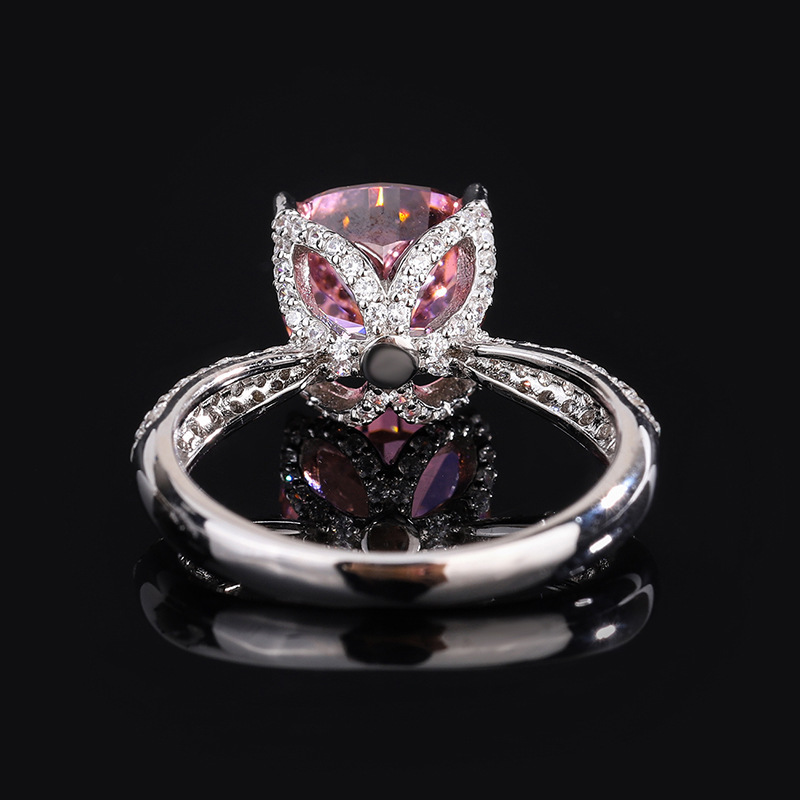 3.5Ct Padparadscha Cushion Cut Pave Setting Ring-Sterling Silver-lornajewelry
