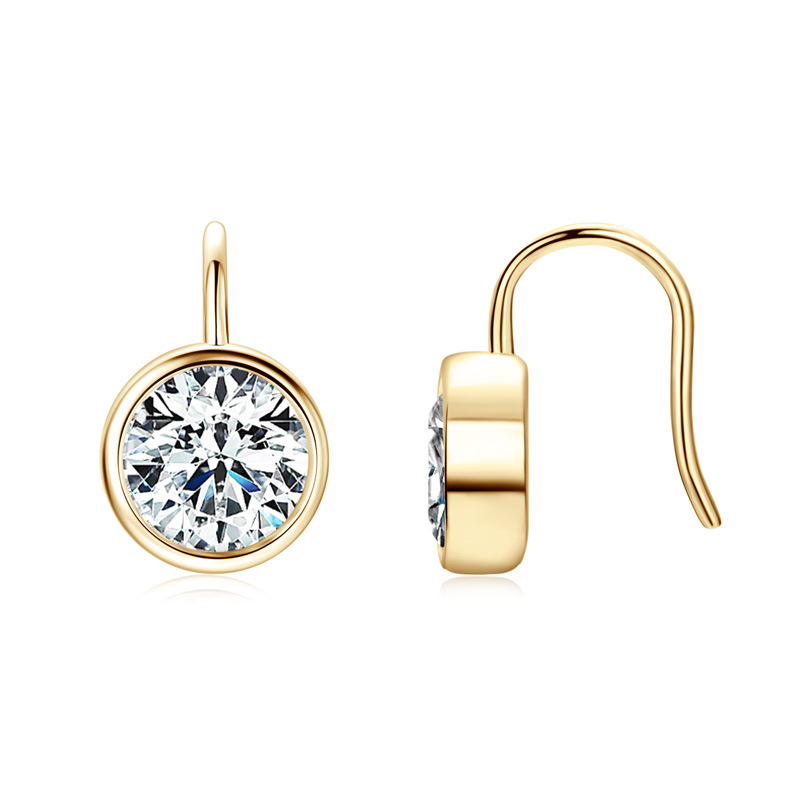 4Ct Moissanite Bezel-Set French Hook Earrings in 925 Silver