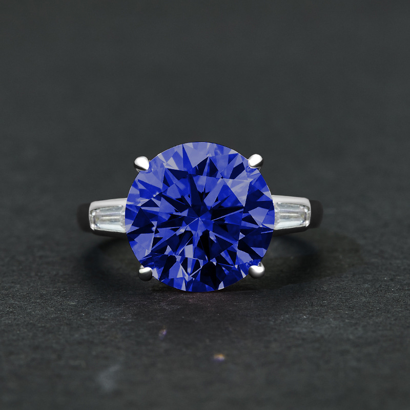 6Ct Luxury Three Stone Round Cut Engagement Ring-Sterling Silver-lornajewelry