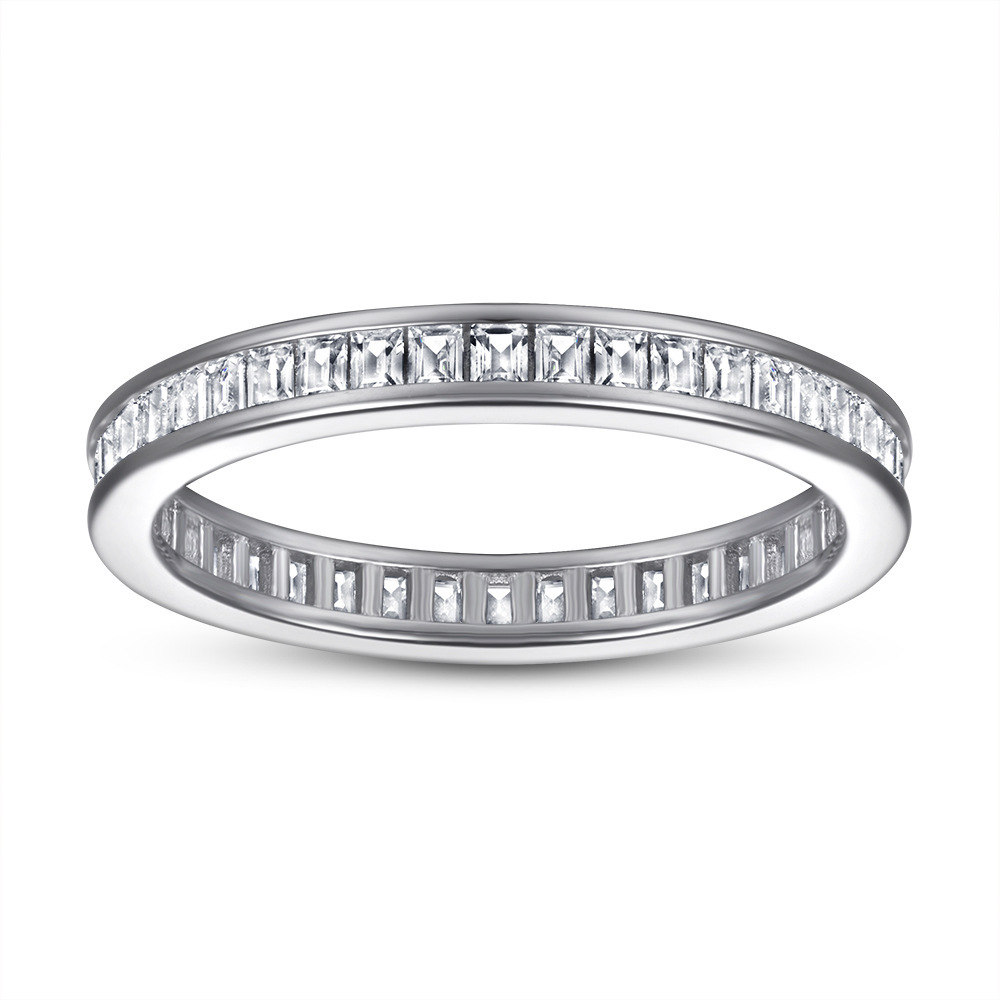 Sterling Silver Channel Set Cubic White Wedding Band