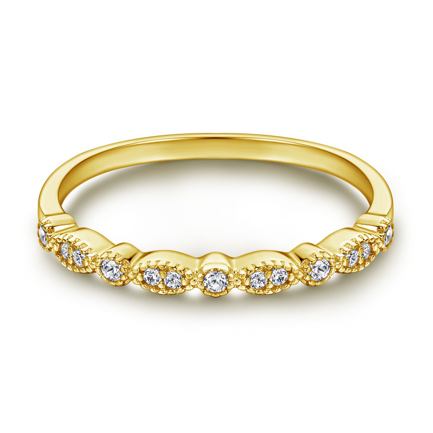 Art Deco Half Eternity Wedding Band