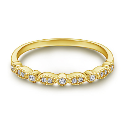 Art Deco Half Eternity Wedding Band