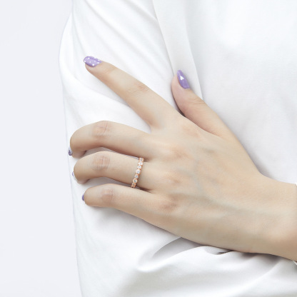 Bezel Round Cut Full Eternity Wedding Band