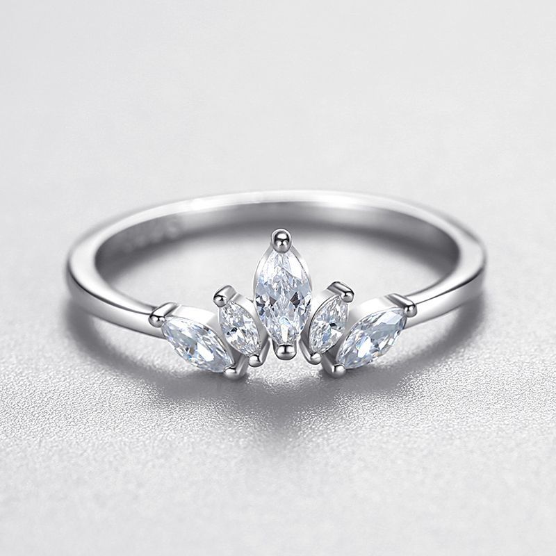 [Copy]Sterling Silver Irregular Design Delicate Multi-Stone Wedding Band