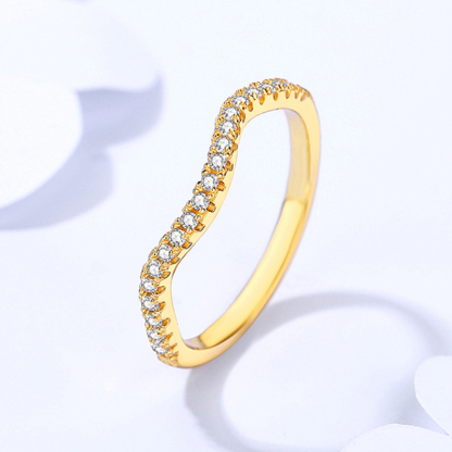 1Ct Moissanite Round Cut Two-Tone Gold and Silver Bridal Ring Set-Sterling Silver-lornajewelry