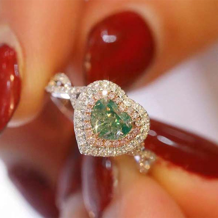 2Ct Romantic Heart Shape Paraiba Gemstone Double Halo Ring-Sterling Silver-lornajewelry