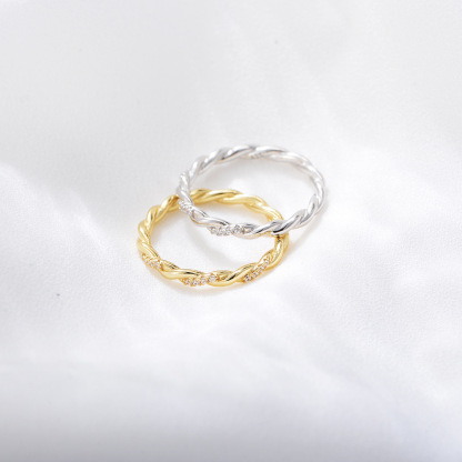 Twisted Rope Braided Wrap Design Wedding Band in Sterling Silver