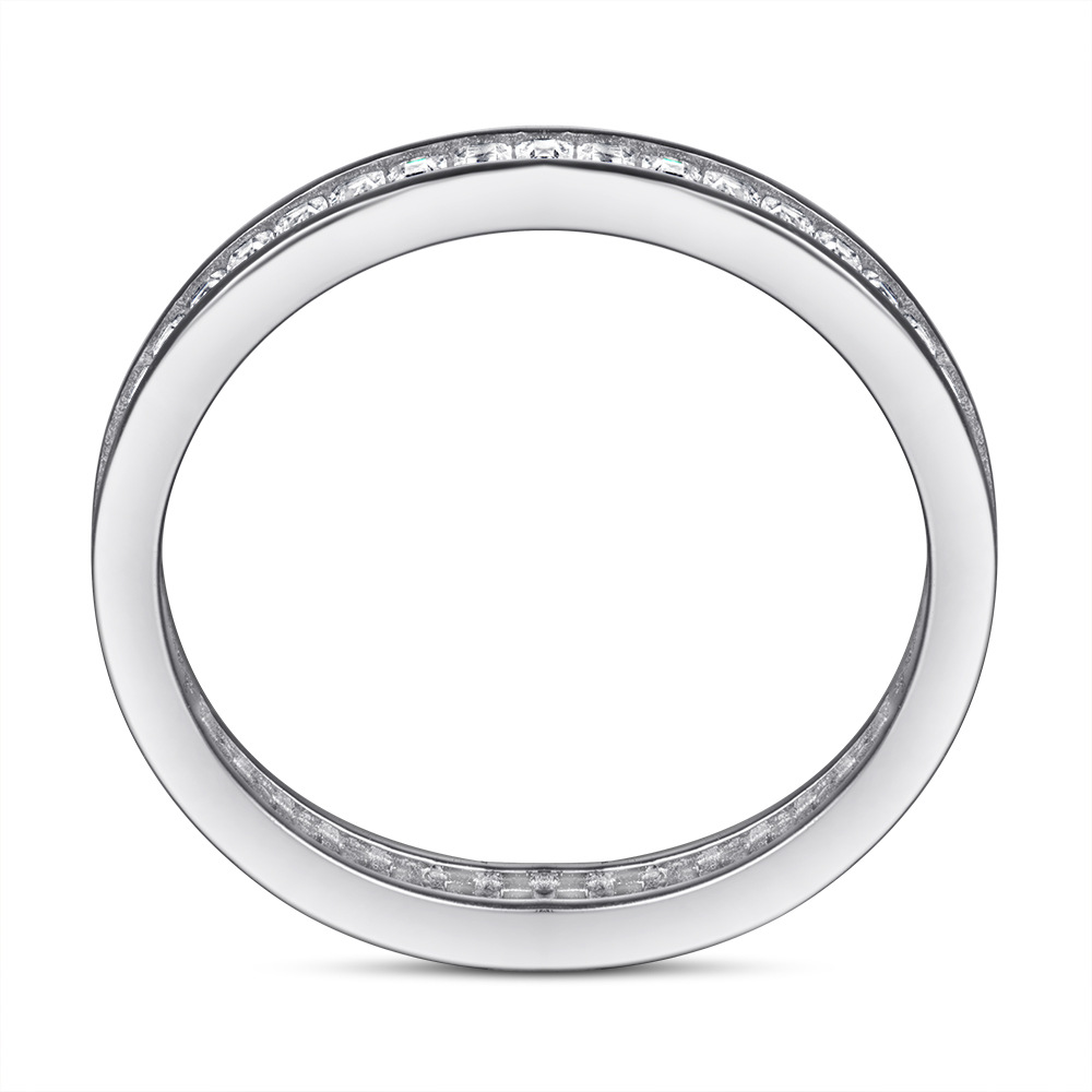 Sterling Silver Channel Set Cubic White Wedding Band