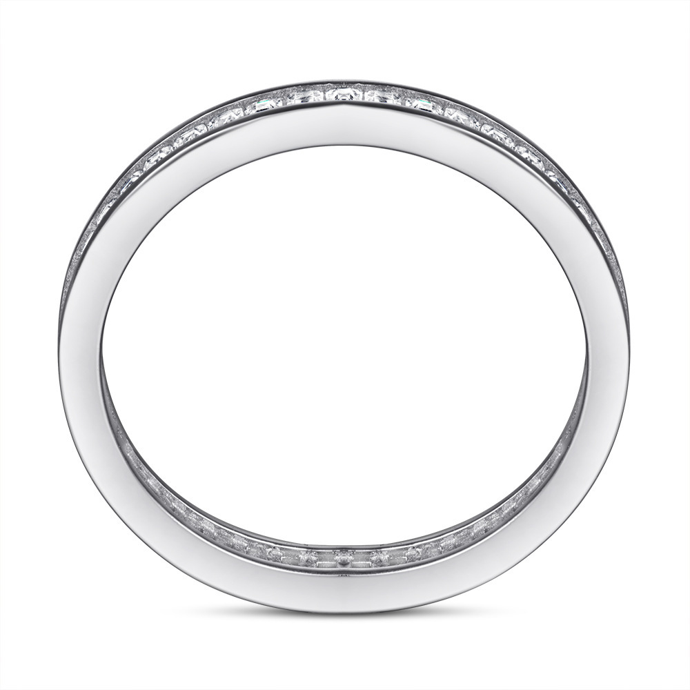 Sterling Silver Channel Set Cubic White Wedding Band