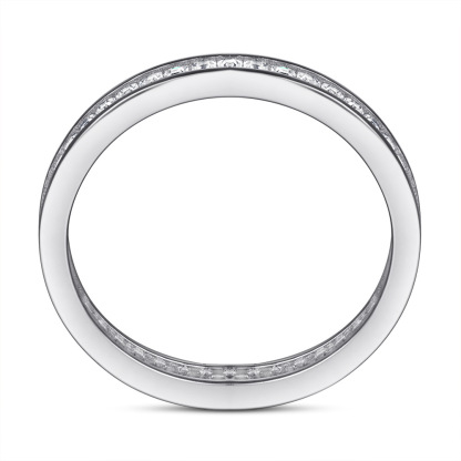 Sterling Silver Channel Set Cubic White Wedding Band