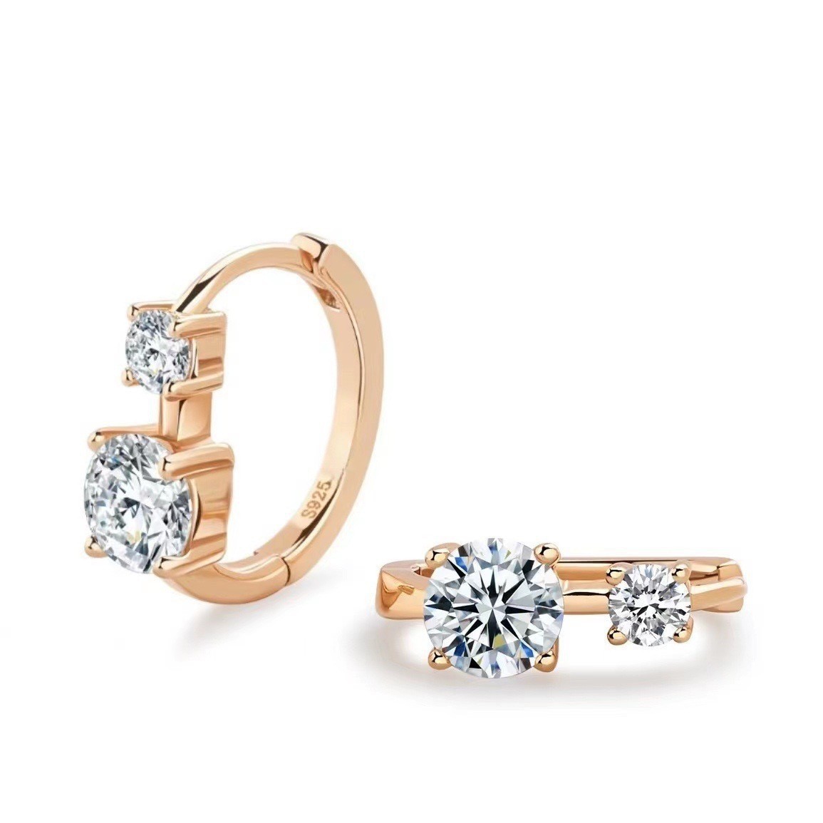 1.2Ct Moissanite Octavia Hoop Earrings