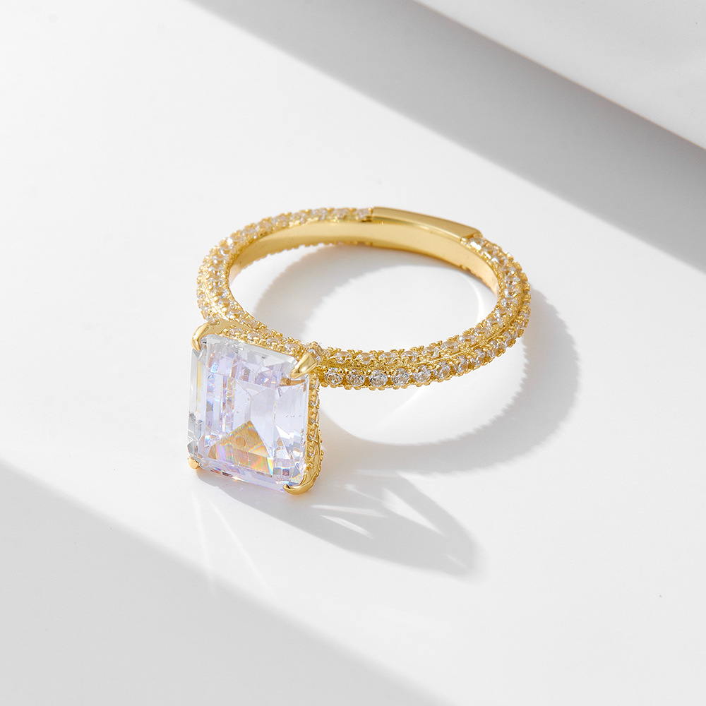 4Ct Perfect Match Chic Emerald Cut Engagement Ring in Sterling Silver