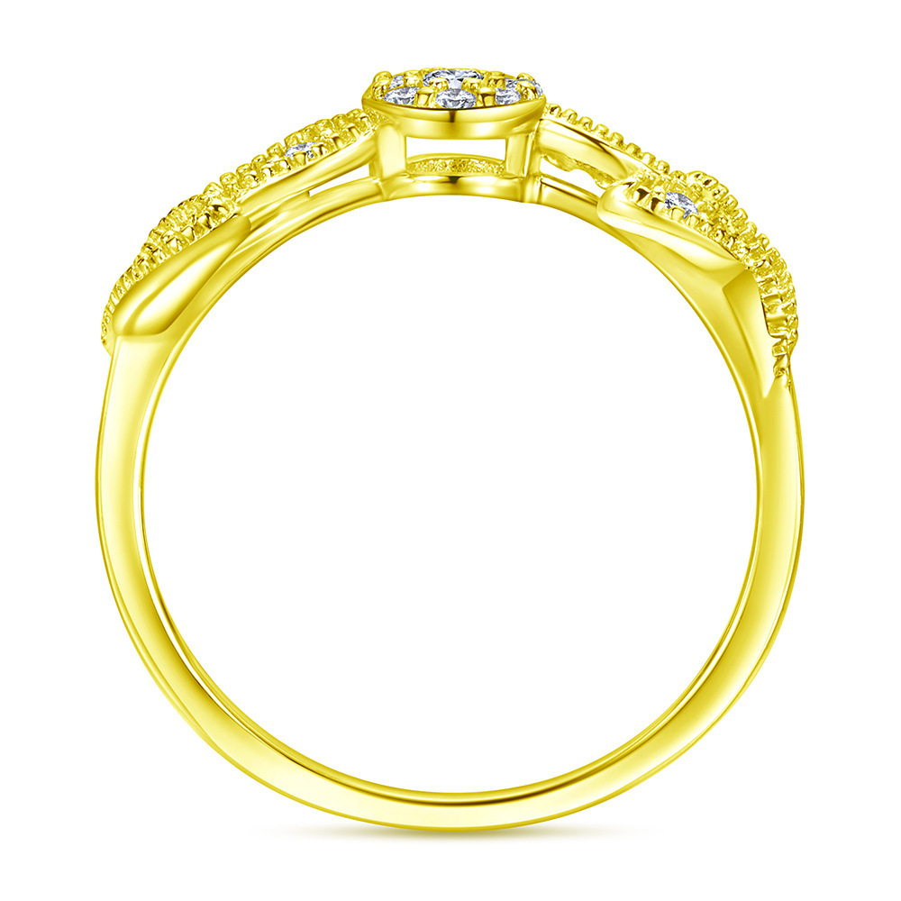 Day Gifts Leaf Statement White Yellow Gold Rose Gold Wedding Band