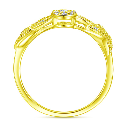 Day Gifts Leaf Statement White Yellow Gold Rose Gold Wedding Band