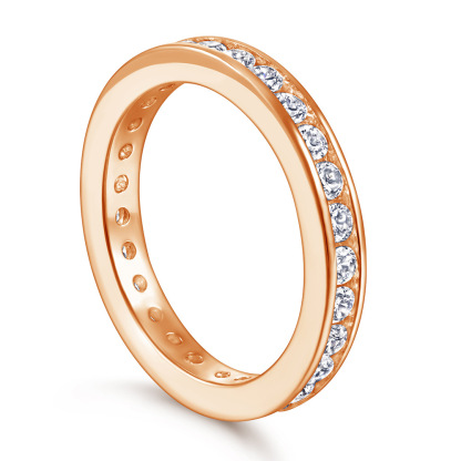 Simple Promise Rose Gold White Wedding Band